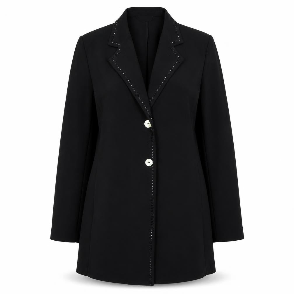 Front view of Richards women’s black jacket suit jacket, size UK 10