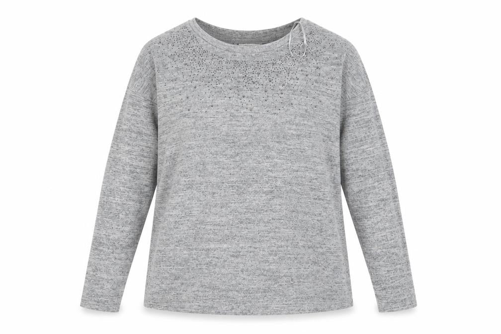 Front view of Tu women’s grey jumper, size UK 10