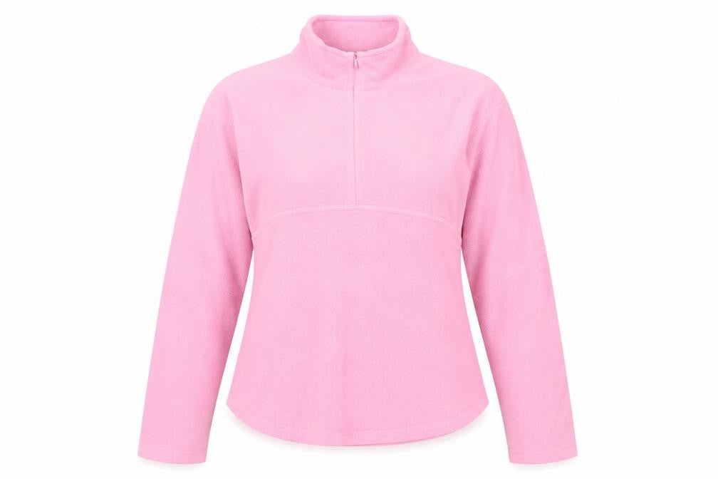 Front view of St Bernard women’s pink jumper, size UK 16