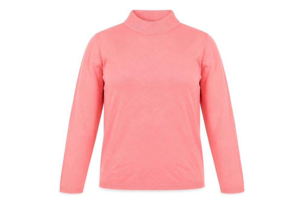 Front view of Papaya women’s pink jumper, size UK 14