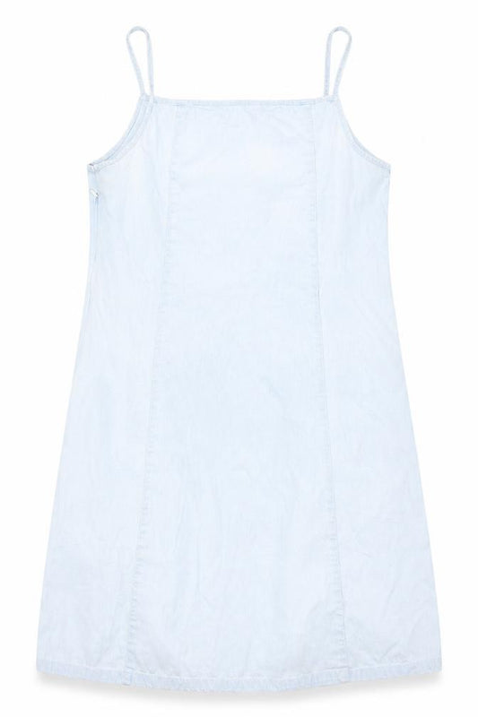 Front view of Xijilai women’s blue tank dress, size L