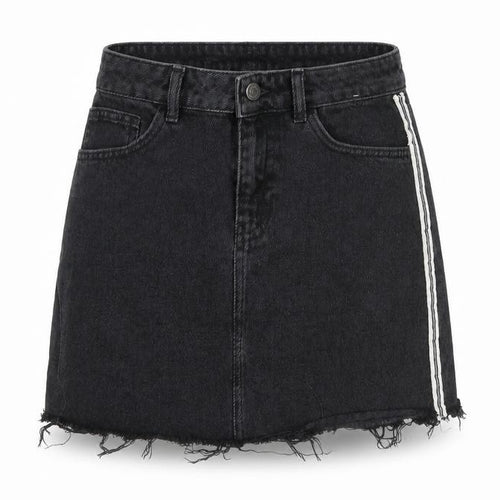 Denim & Co. Womens Black  Denim A-Line Skirt Size 10