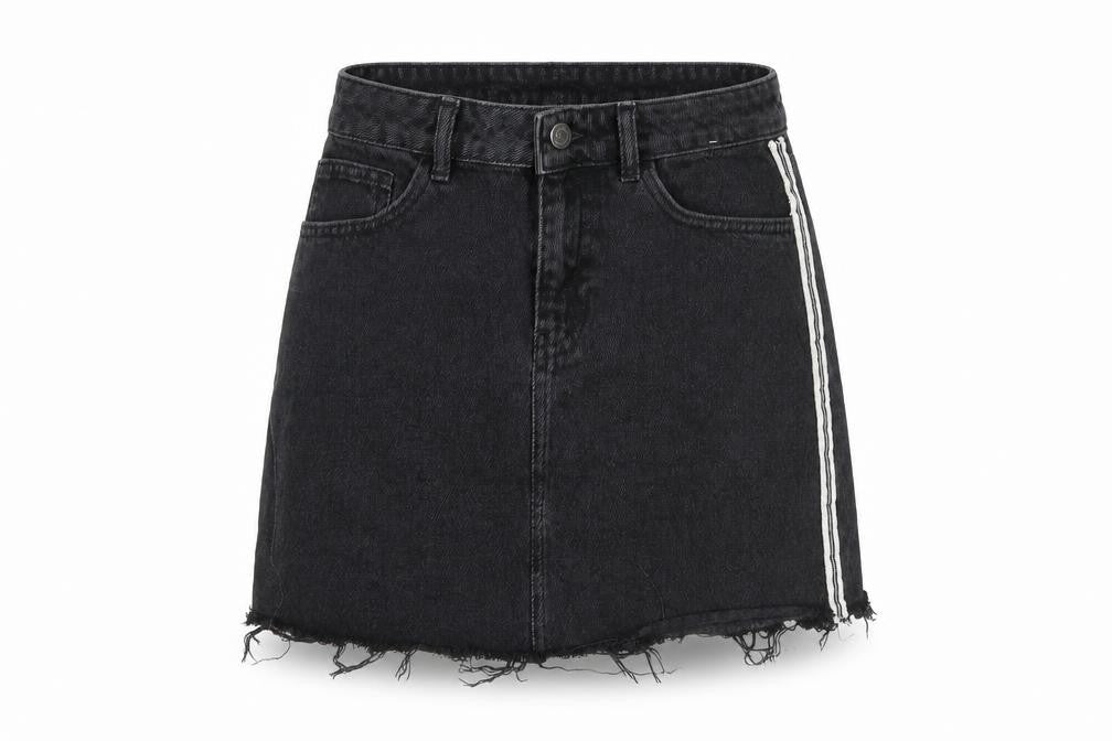 Denim & Co. Womens Black  Denim A-Line Skirt Size 10