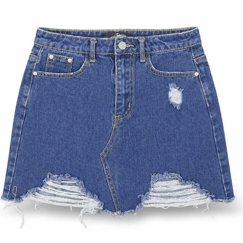 Missguided Womens Blue  Denim A-Line Skirt Size 6