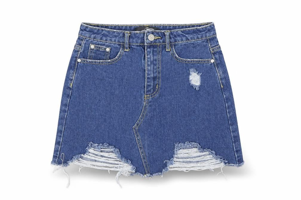 Missguided Womens Blue  Denim A-Line Skirt Size 6