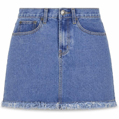 The Rockin Rev Womens Blue  Denim A-Line Skirt Size 8