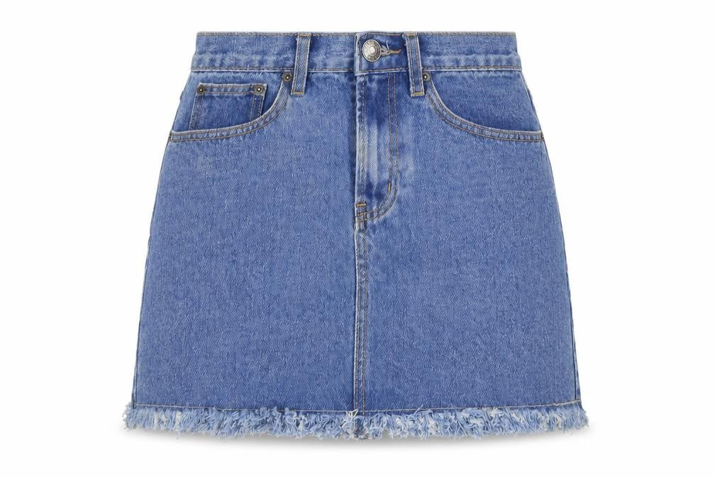 The Rockin Rev Womens Blue  Denim A-Line Skirt Size 8