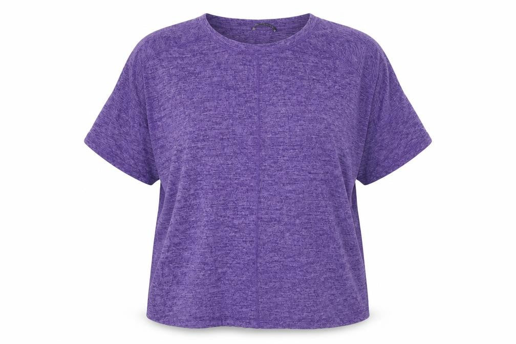 Front view of Marks & Spencer women’s purple jumper, size UK 18