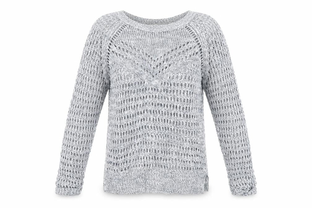 Front view of Papaya women’s grey jumper, size M