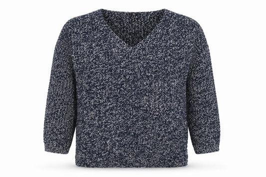 Front view of F&F women’s blue knit jumper, size UK 10