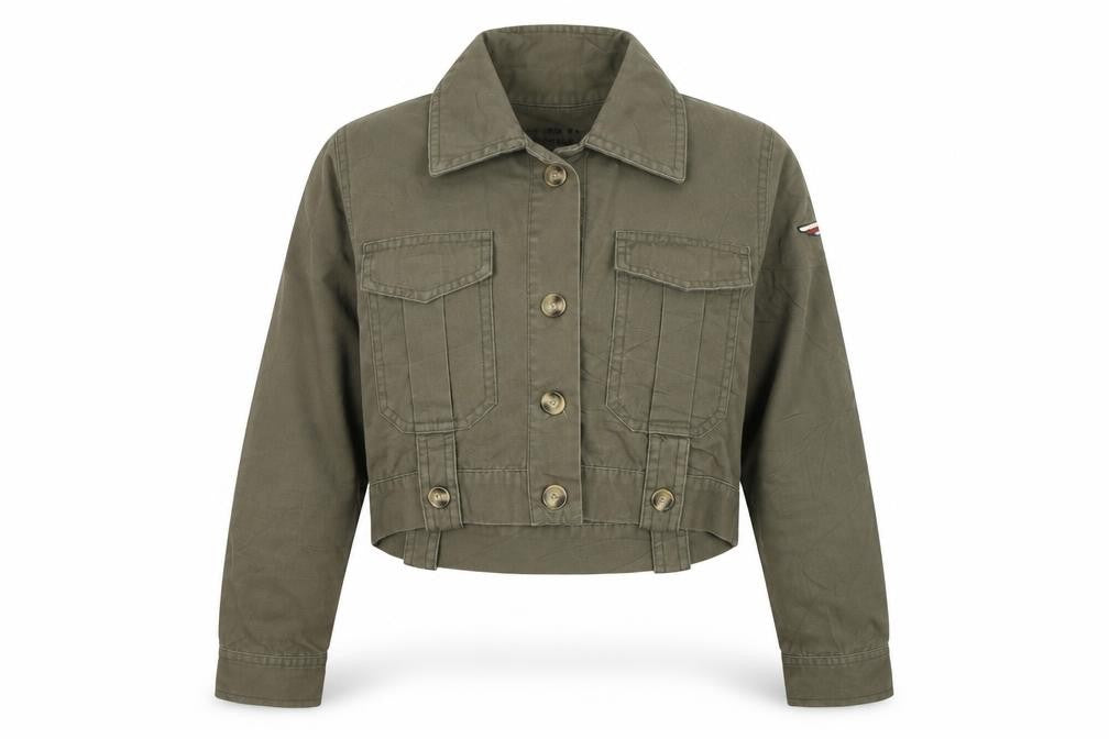 Front view of St Bernard girls’ green jacket, size 10, years