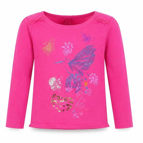 Orchestra Girls Pink Floral  Basic T-Shirt Size 4 Years  - bird