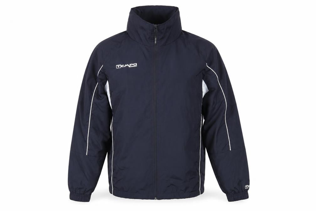 Front view of Tempo men’s blue anorak jacket, size XS