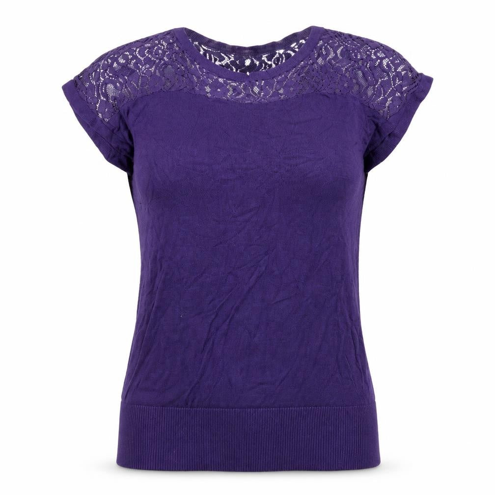 Kaliko Womens Purple   Pullover Jumper Size 12  - Lace Detail