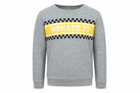 Front view of pepe&co boys’ grey pullover sweatshirt, size 7-8, years