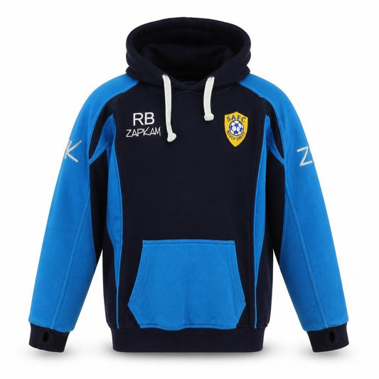 Front view of zapkam boys’ blue jumper, size L