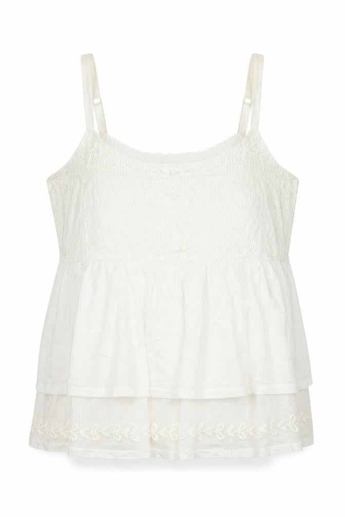 Front view of FLAMER women’s ivory floral basic t-shirt, size UK 14