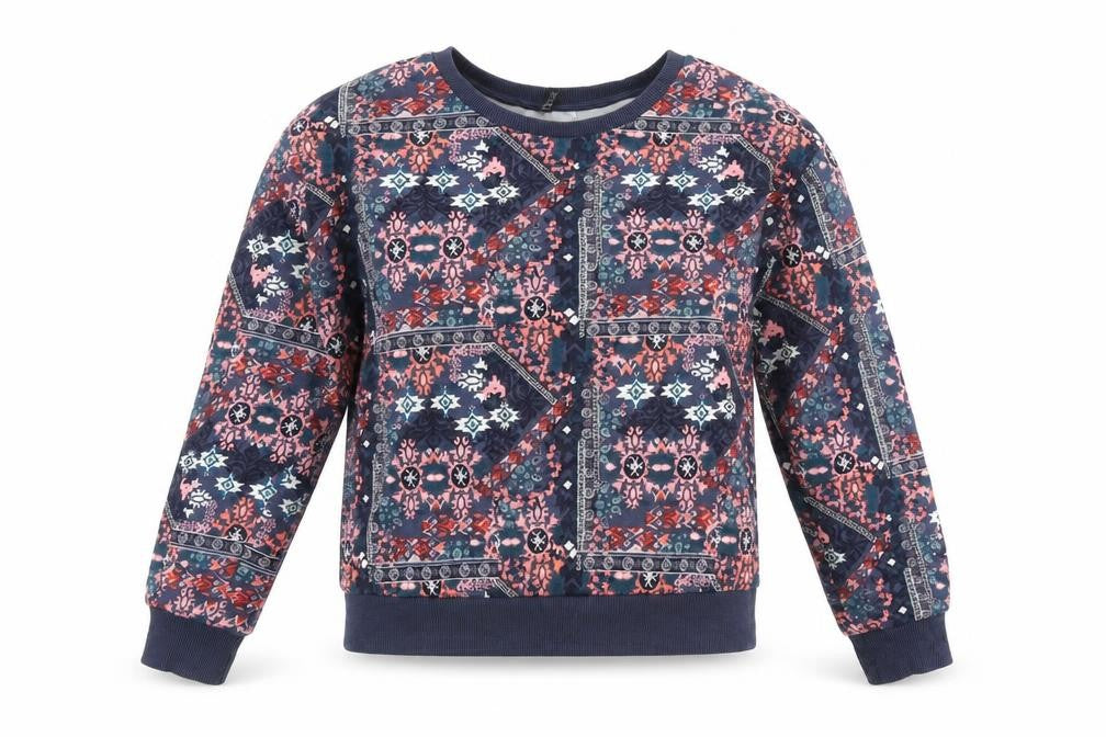 Divided by H&M Womens Blue Paisley  Pullover Sweatshirt Size XS