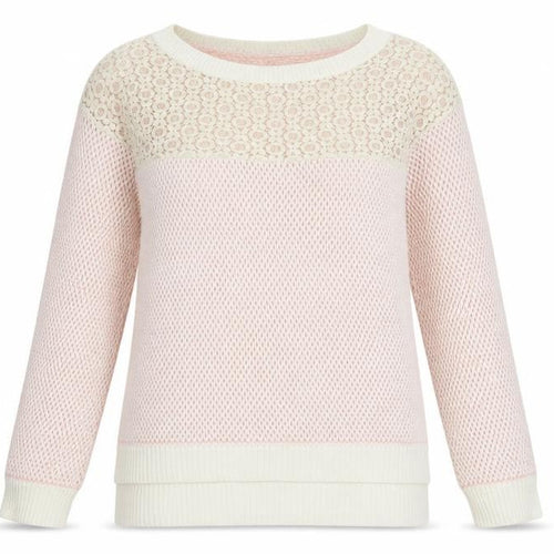 ASOS Womens Pink   Pullover Jumper Size 6  - lace neckline detail