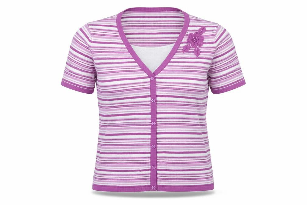 BM Collection Womens Purple Striped  Pullover Jumper Size M