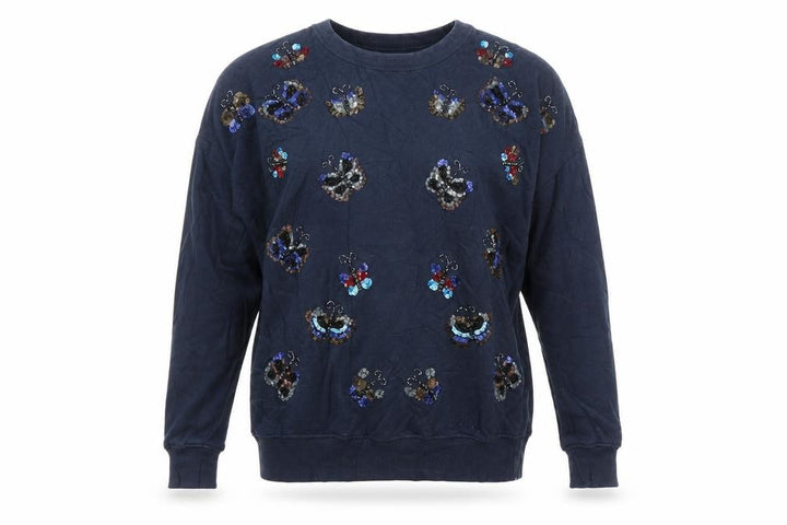 Pull&Bear Womens Blue Pullover Sweatshirt Size S - beaded butterflies