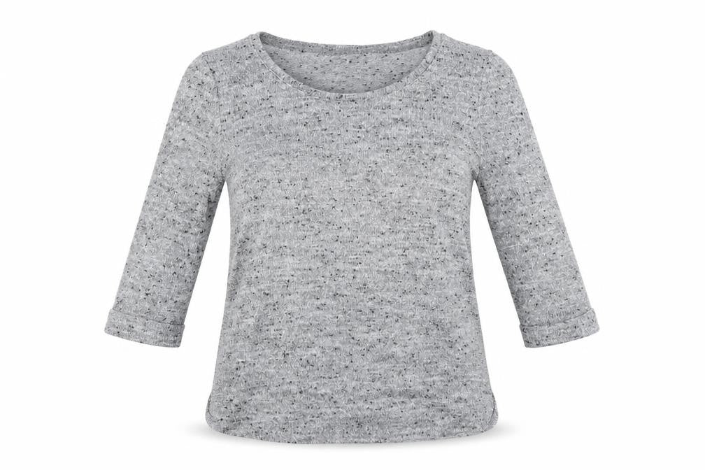 Front view of New Look women’s grey jumper, size UK 12, - glittery