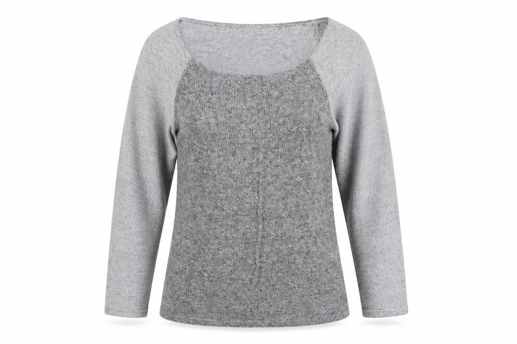 Front view of Peacocks women’s grey jumper, size UK 14