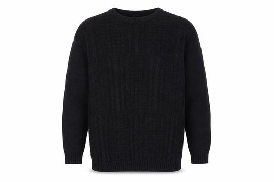 Front view of Simon Taylor men’s blue jumper, size M