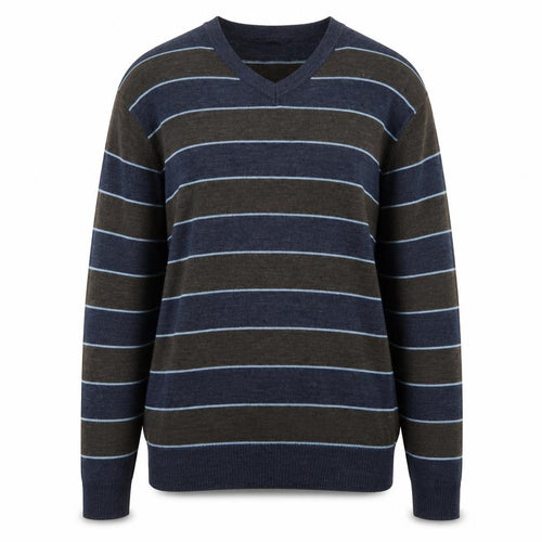 M&Co Womens Blue Striped  Pullover Jumper Size L