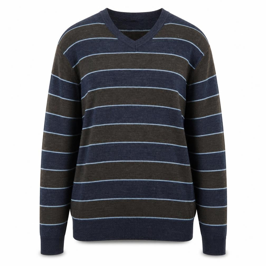 M&Co Womens Blue Striped  Pullover Jumper Size L