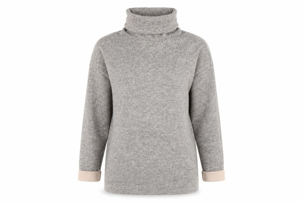 Front view of New Look women’s grey pullover sweatshirt, size S
