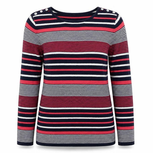 love knitwear  Womens Red Striped  Pullover Jumper Size 10