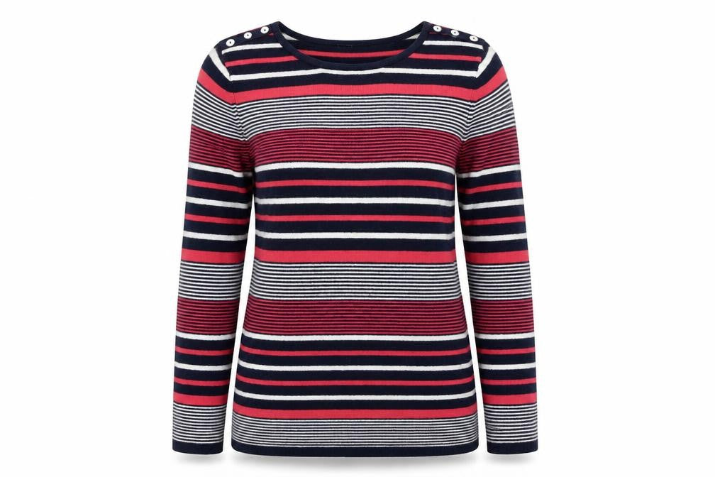 love knitwear  Womens Red Striped  Pullover Jumper Size 10