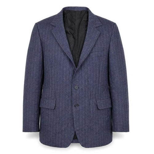 Preworn Mens Blue Striped  Jacket Suit Size 38