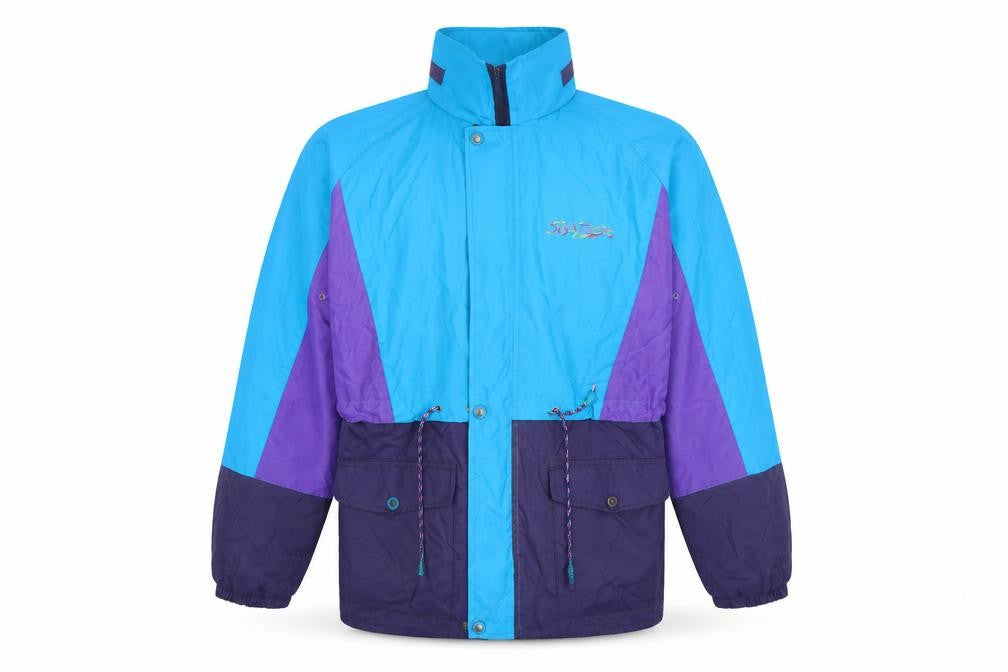 Front view of SKAYZER men’s blue rain coat coat, size S