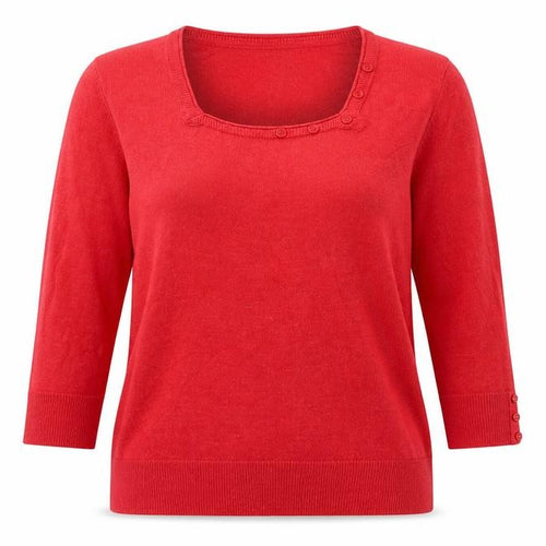 Maine Womens Red  Knit Pullover Jumper Size 16