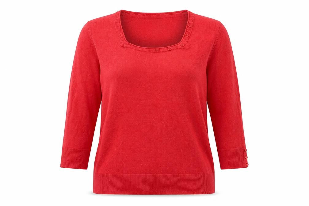 Maine Womens Red  Knit Pullover Jumper Size 16