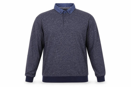 Front view of Sandstone & Co Men men’s blue jumper, size L