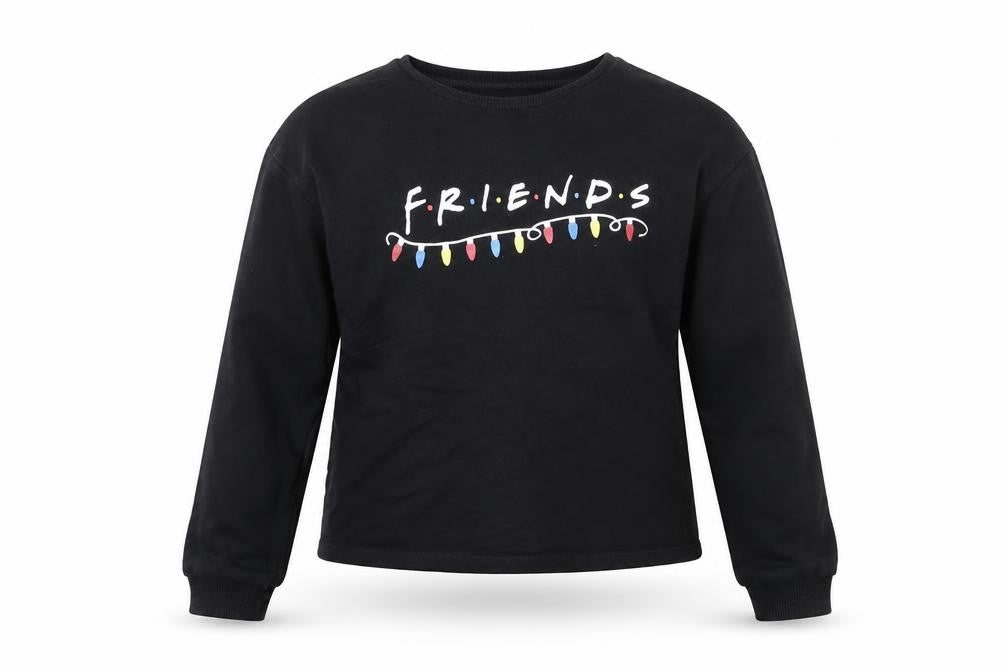 George Girls Black  Jersey Pullover Sweatshirt Size 12-13 Years  - Friends