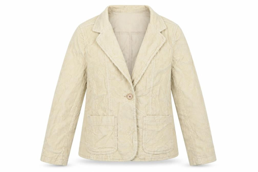Editions Womens Beige  Corduroy Jacket Coat Size 14