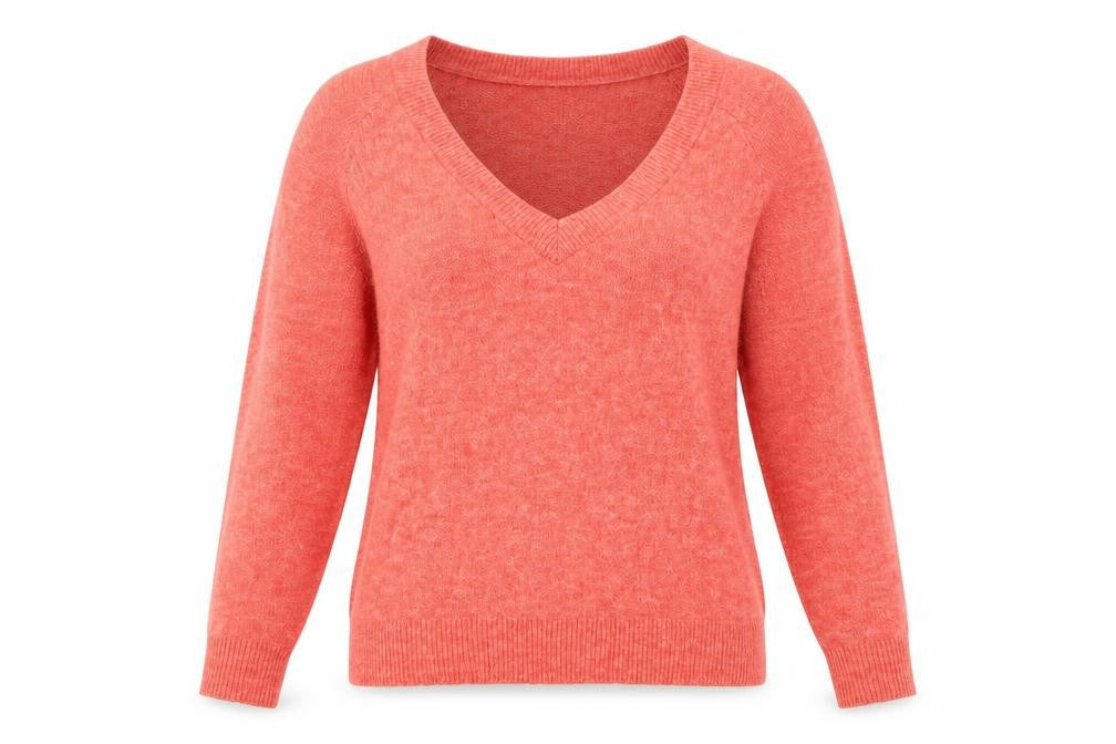 Front view of H&M women’s orange knit jumper, size XS