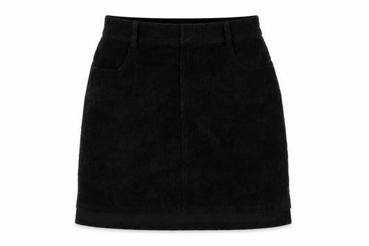 Boohoo Womens Black  Corduroy A-Line Skirt Size 8