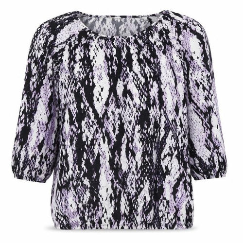 Dana Buchman Womens Purple Animal Print  Basic T-Shirt Size S