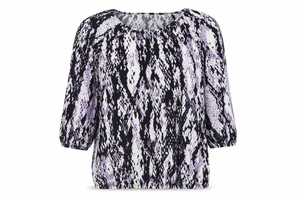 Dana Buchman Womens Purple Animal Print  Basic T-Shirt Size S