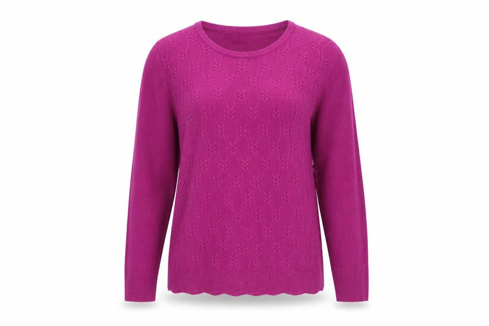 Front view of Paco Boutique women’s pink jumper, size UK 14