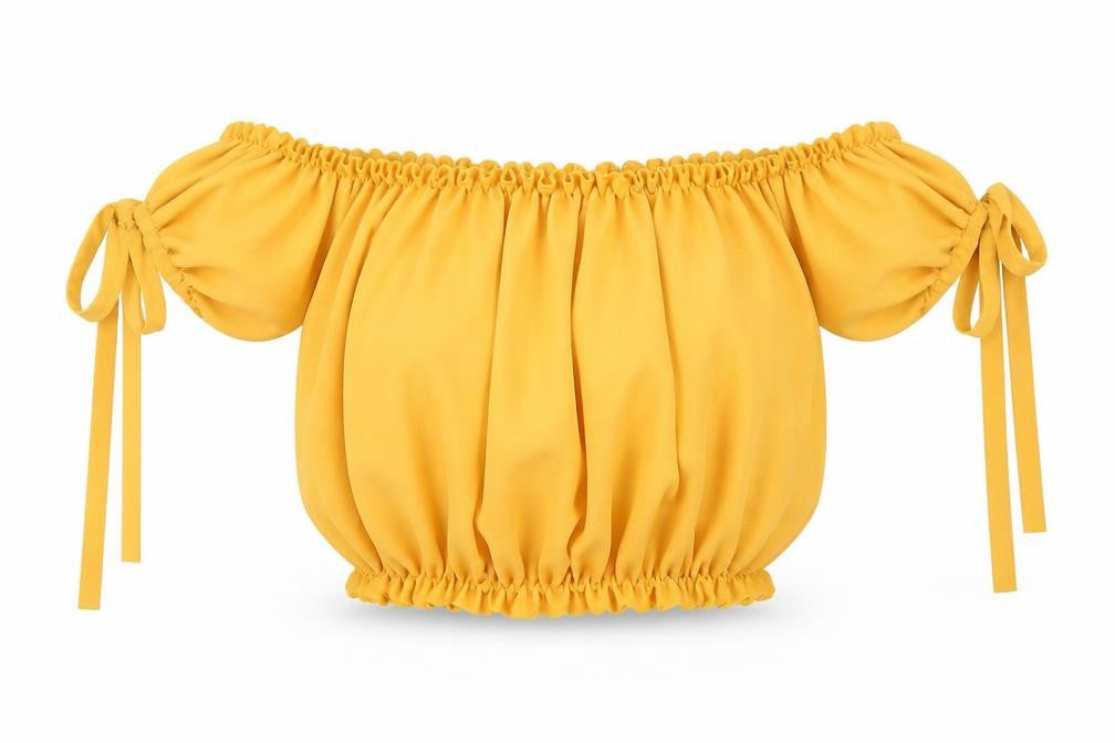 Front view of New Look women’s yellow basic t-shirt, size UK 6, - cropped