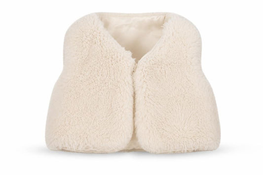 Front view of Young Dimension girls’ white basic coat coatigan, size 0-3, months