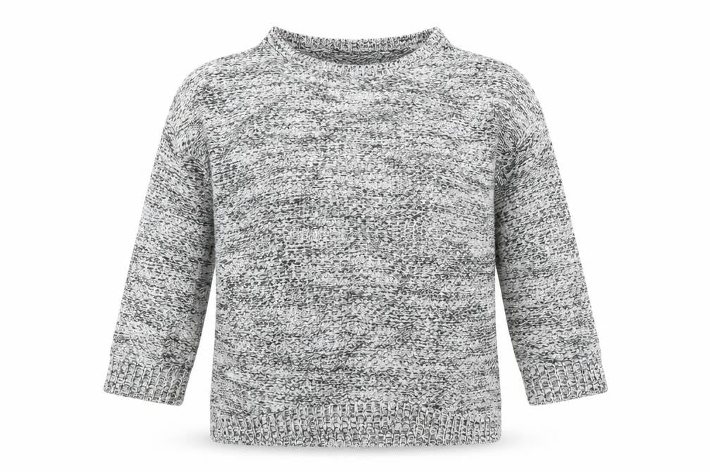 Front view of lowrys farm women’s white herringbone jumper, size M