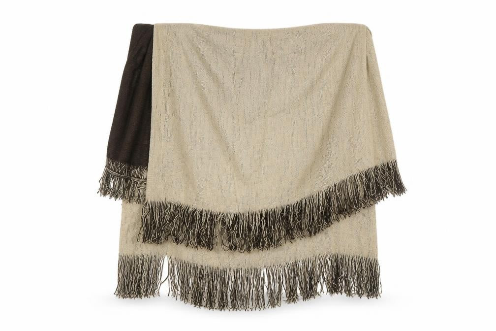 Front view of Preworn women’s beige shawl/wrap