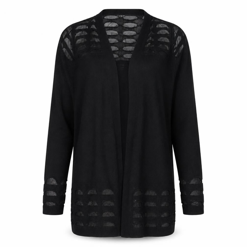 Front view of Marks & Spencer women’s black wrap jumper, size UK 8
